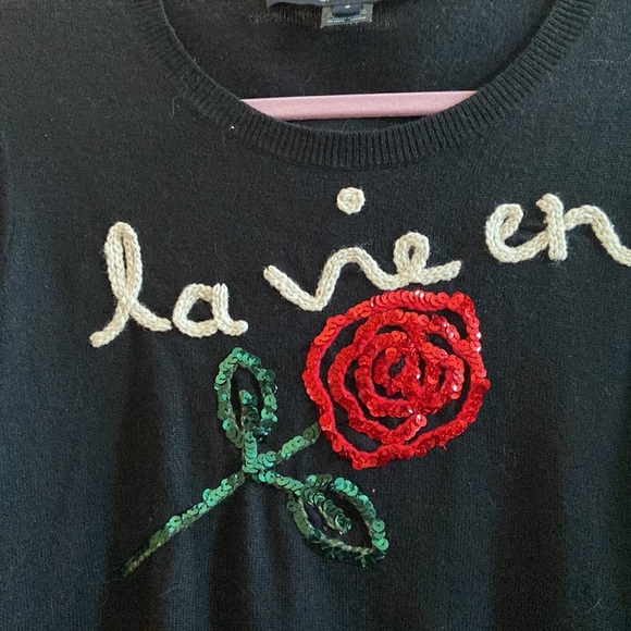 French Connection La vie en sequin detail sweater wool blend in size S - Picture 2 of 11